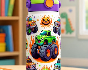 Vaso térmico personalizado Cirkul Sip – Botella de agua aislada personalizada con diseño de Monster Truck