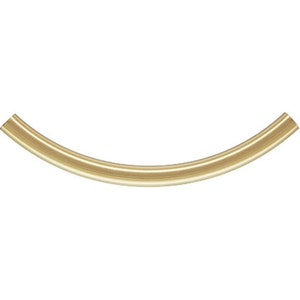 14K Gold Filled Curved Tube Bead 3x38mm 1pc Smooth Spacer for DIY Bracelet Necklace Jewelry Making