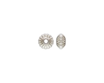 925 Sterling Silver Corrugated Saucer Spacer Beads (3.3x2mm, 4.5x3mm, 5.7x3.5mm) | Silver Textured Beads for DIY Jewelry Making |