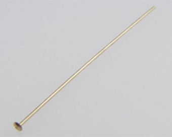 14K Gold Filled 24 Gauge Head Pins (1 inch, 1.5 inch, 2 inch, 3 inch) | Jewelry Wire Pins Findings for DIY & Handmade Earrings