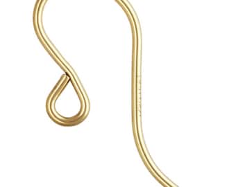 14k Gold Filled French Ear Wires (2pcs, 4pcs) | Classic Hook Earrings with Loop | DIY Jewelry Making Supplies