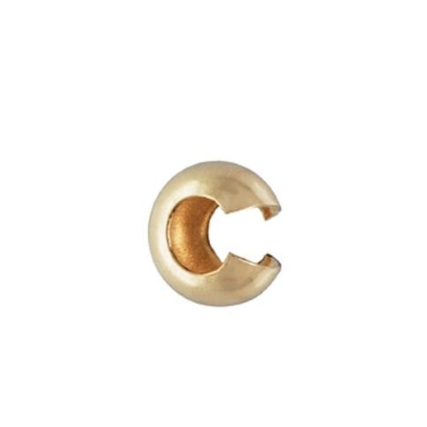 14k Gold Filled (3mm, 4mm) Crimp Cover Bead