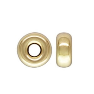 14k Gold Filled Rondelle Beads (3mm, 4mm, 5mm, 6mm) | Smooth Spacer Beads for DIY Jewelry Making, Necklace, Bracelet Designs