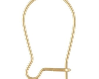 4K Gold Filled Kidney Ear Wires (16mm, 23.5mm, 35mm) | Jewelry Making Findings for Handmade Jewelry | Earring Hooks for DIY Jewelry
