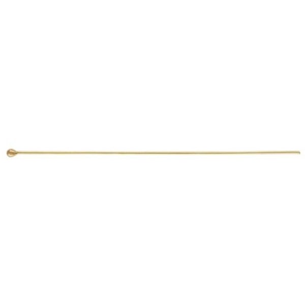 thumbnail interactive-video image 1 of 10-Pack 1.5" 24 Gauge Gold-Filled Head Pins – Round Wire, Made In USA (Jewelry Making) 1 of 5
