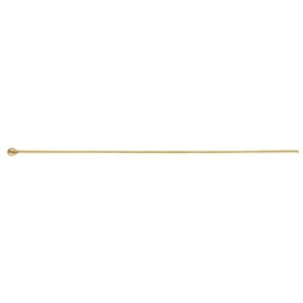 10-Pack 1.5" 24 Gauge Gold-Filled Head Pins – Round Wire, Made In USA (Jewelry Making)