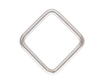 925 Sterling Silver 8mm 20ga Square Closed Jump Rings 10pcs