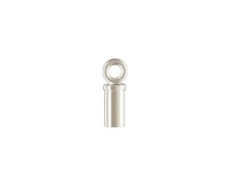 925 Sterling Silver (1.5mm, 2mm, 3mm, 4mm) Tube End Cap With Ring