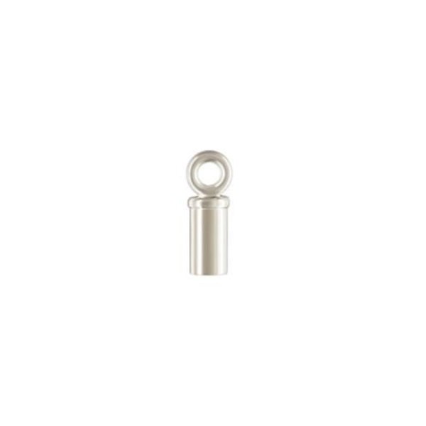 925 Sterling Silver (1.5mm, 2mm, 3mm, 4mm) Tube End Cap With Ring
