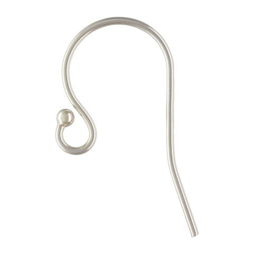 925 Sterling Silver Ball End Ear Wire Etsy