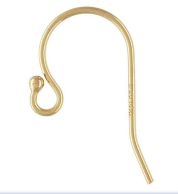 14k Gold Filled Ball End Ear Wires (4pcs, 10pcs) Classic Hook