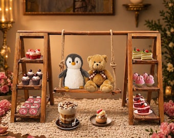 Rustic Wooden Dessert Stand 3 Tier Cupcake Display for Wedding Table Decor