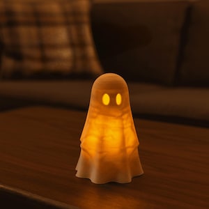 Värmeljushållare för spöken | 3D-utskriven Halloween-borddekoration (endast LED-värmeljus)