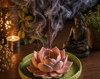 Lotus Incense Holder | Zen Meditation Decor, Spiritual Home Accessory