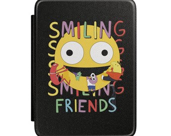 Smiling Friends illustration Kindle Case | Cartoon character, colorful text