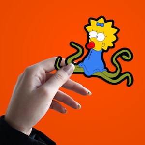 Alien Maggie Treehouse of Horror Premium Glossy Vinyl Die Cut Sticker