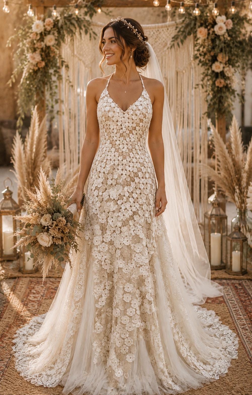 bohemian goddess gypsy wedding dress Bridal Color:ROYAL Elia Off-Shoulder Gown – Shown in nursing-friendly