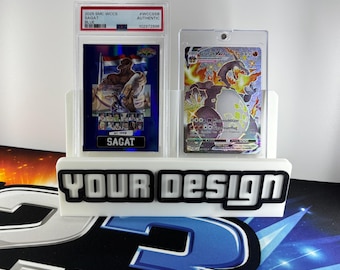 Personalized stand for 2-3 cards | 3D printed card stand for sports cards, Pokemon, TCG