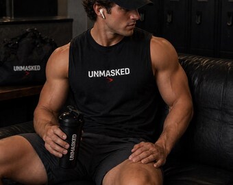 Camiseta sin mangas Unmasked Muscle Tank / Nueva línea esencial de identidad / Camiseta sin mangas para gimnasio para hombre, camiseta minimalista de estilo urbano para entrenar, ropa deportiva inspirada en la fe