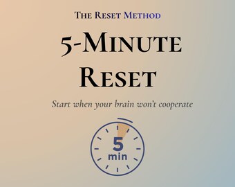 5 Minute Reset Printable | Stop Overthinking, Anxiety Relief Checklist (Digital Download)