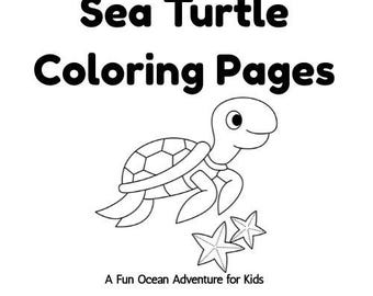 Sea Turtle Coloring Pages Pack | Printable Ocean Animal Coloring Sheets | Kids Activity PDF