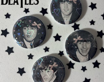 The Beatles Pin-back Buttons 2.25in | John | Paul | George | Ringo