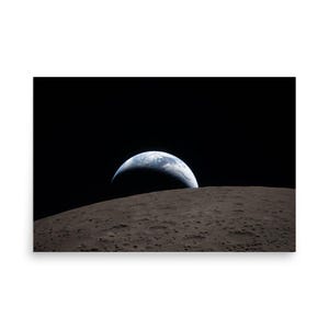 Artemis II Poster #01 Earthset, NASA Orion Spacecraft Lunar View, Space Wall Art Print