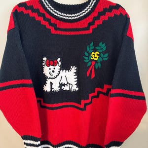 NON-STOP Vintage Women's Knit Sweater Pullover Dog Patch LARGE