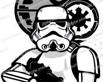 Stormtrooper PNG, Star Wars Clipart, Galactic Empire DTF, Sci Fi Digital Download, Stormtrooper Vector Graphic, Star Wars Digital Art