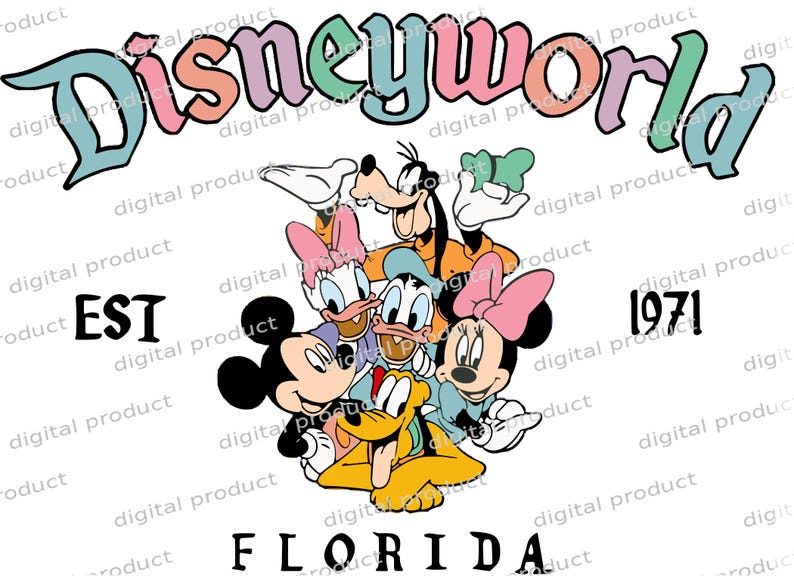 Mickey Mouse PNG, Disney Vacation Sublimation Design, Mickey Mouse Clipart Download, Florida Trip DTF File, Retro Mickey Art image 1