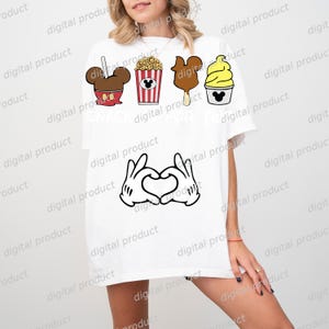 Mickey Mouse PNG, Disney Snacks Clipart, Mickey Treats Sublimation Design, Retro Disney Food DTF, Mickey Hands Digital Download image 9