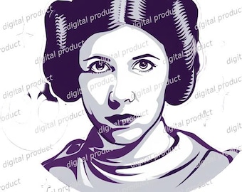 Princess Leia PNG Digital Download, Star Wars Clipart, Leia Rebel Stencil, Princess Leia Sublimation Design, Leia Space PNG