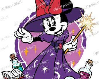 Minnie Mouse PNG, Minnie Witch Halloween PNG, Spooky Minnie Mouse Clipart, Cute Halloween Sublimation Design, Ghost Boo Download