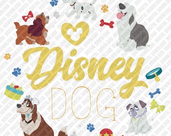 Disney Dogs PNG, 101 Dalmatians Sublimation, Lady and Tramp Clipart, Pongo and Perdita DTF, Cute Cartoon Dog Digital Download