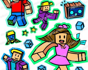 Roblox PNG, Roblox Clipart, Gamer PNG Digital Download, Roblox Sublimation Design, Gaming Vector Graphic, Roblox Cartoon Clipart