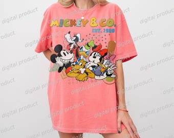 Mickey Mouse PNG, Retro Mickey Mouse Clipart, Vintage Mickey Sublimation Design, Classic Mickey Cartoon Download, Mickey and Co PNG File