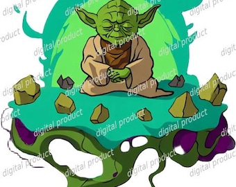 Yoda PNG Digital Download File, Star Wars Sublimation Clipart, Jedi Master Cartoon Graphics, Yoda DTF Transfer Design Graphic