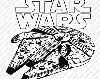 Star Wars PNG, Millennium Falcon Clipart, Space Ship Digital Download, Sci Fi Ship PNG, Rebel Ship Sublimation, Falcon DTF Download
