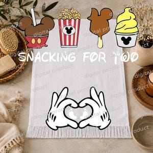 Mickey Mouse PNG, Disney Snacks Clipart, Mickey Treats Sublimation Design, Retro Disney Food DTF, Mickey Hands Digital Download image 3