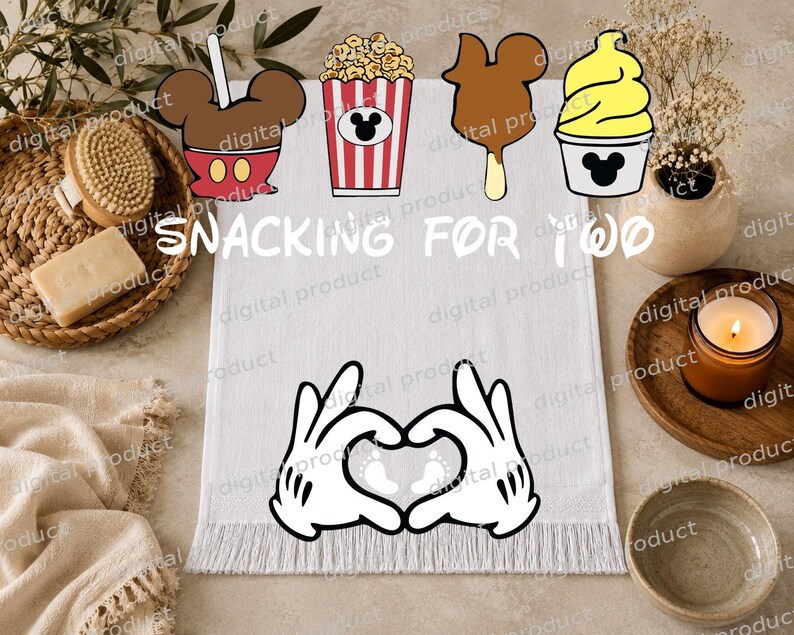 Mickey Mouse PNG, Disney Snacks Clipart, Mickey Treats Sublimation Design, Retro Disney Food DTF, Mickey Hands Digital Download image 3