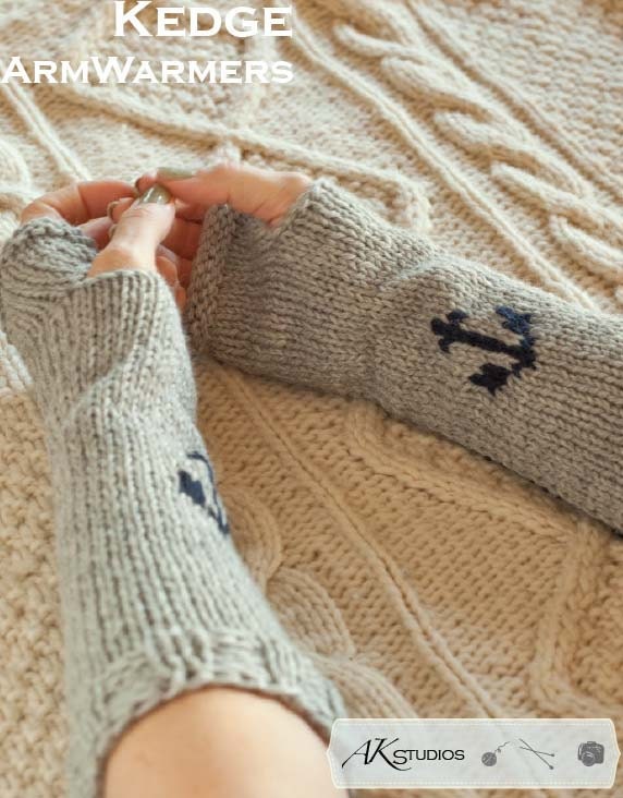 Knitting PATTERN Knit Anchor Arm Warmers 12 inches long | Etsy