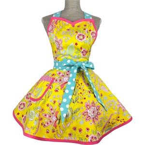 Kitchen Apron for Women, Cooking Apron, Baking Apron, Floral Apron, Spring Apron