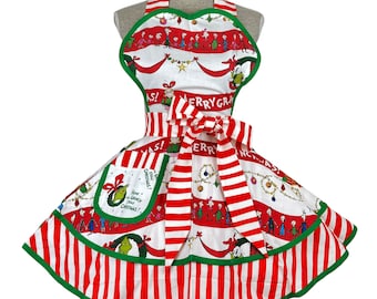 The Grinch Christmas Apron for Women, Baking Apron for Cooking