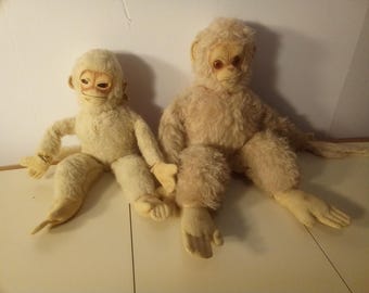 Pair of Vintage Designed By Character Stuffed Animal Monkeys