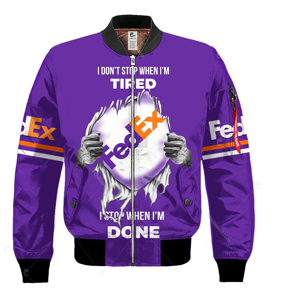 FedEx Express scratch Quilt Bomber Jacket for Postal Worker