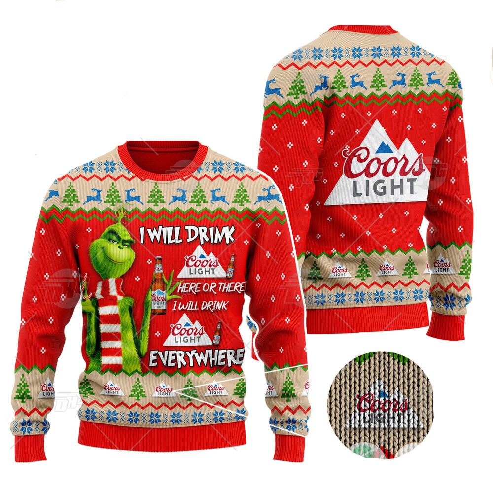 Grinch Will Drink Coors Light Beer Ugly 