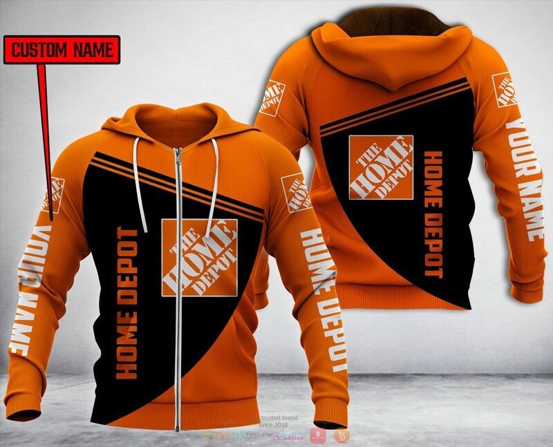 Personalized Home Depot Orange 3D Hoodie| The Home Depot Zip Hoodie