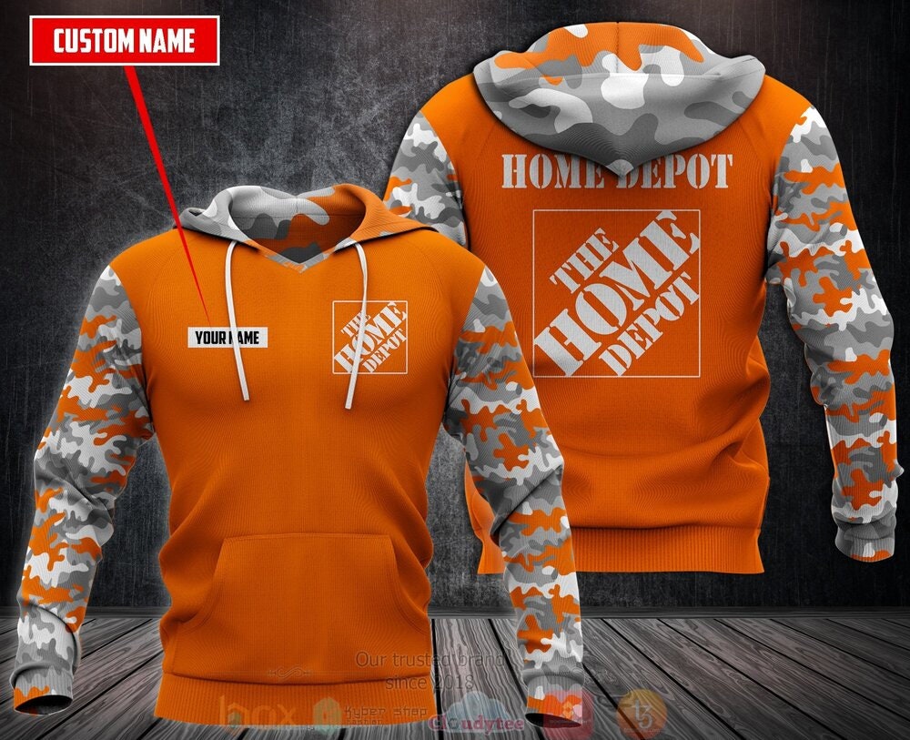 Personalized Home Depot camo 3D Hoodie| The Home Depot Zip Hoodie