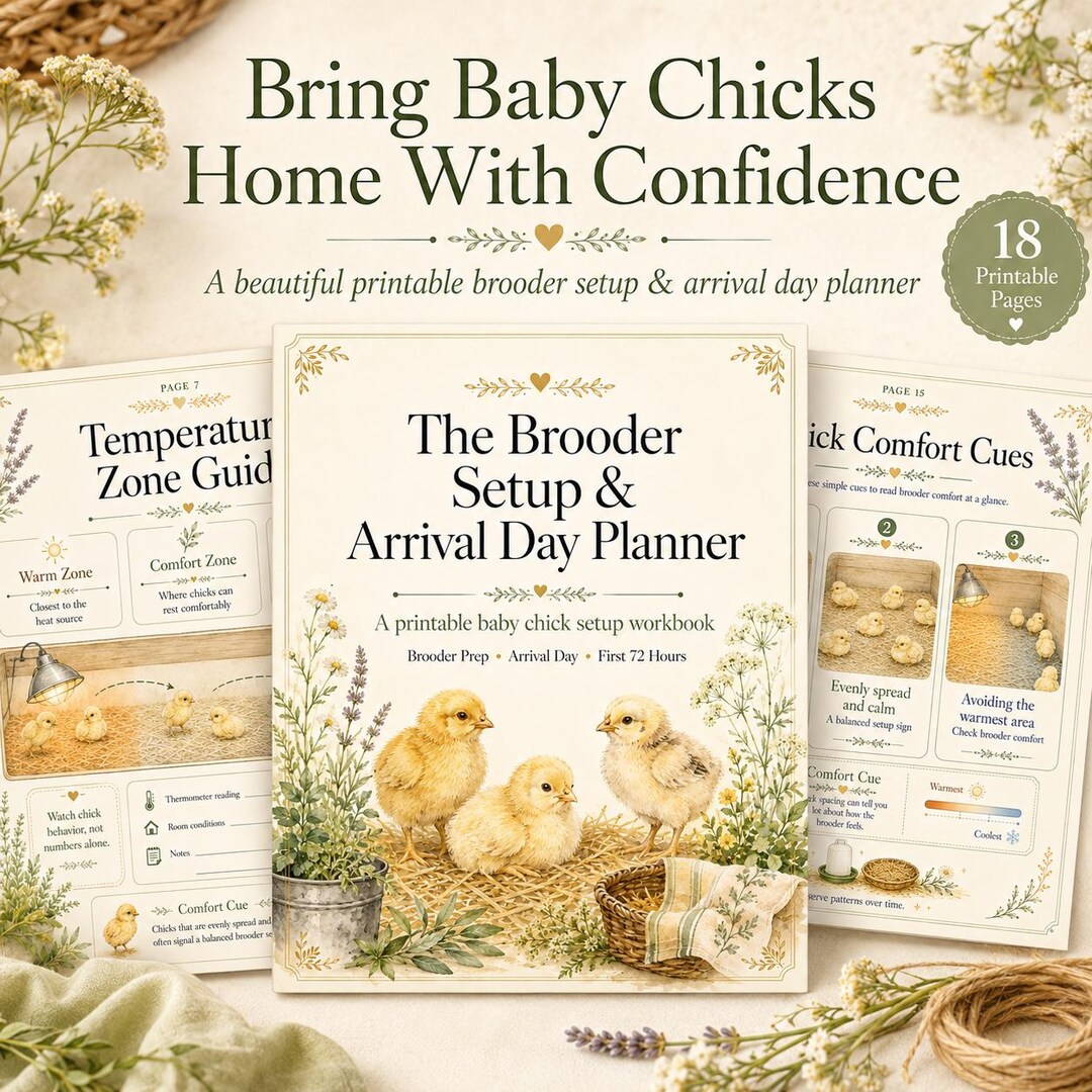 Baby Chick Brooder Planner Printable, Chick Care Guide, Arrival Day ...