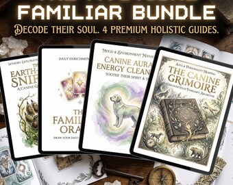 Mystical Familiar Bundle: Canine Archetype Grimoire & Dog Oracle Cards, Holistic Pet Training, Reactivity Guide, Digital Dog Enrichment Kit